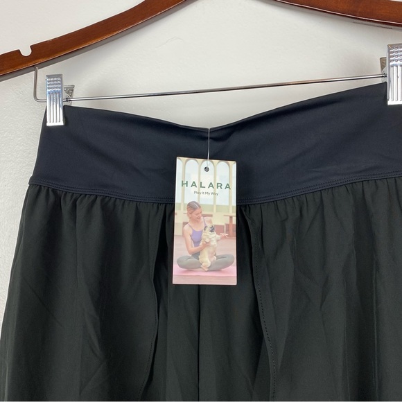 Halara Black Breezeful High Waisted Palazzo Flowy Split Wide Leg Pants M NWT - Picture 8 of 9